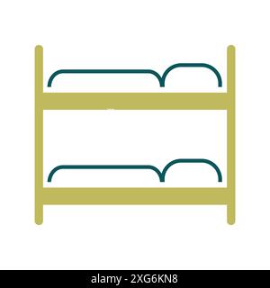 Bunk bed flat vector isolated icon. Graph symbol for travel and tourism web site and apps design, logo, app, UI Stock Vector