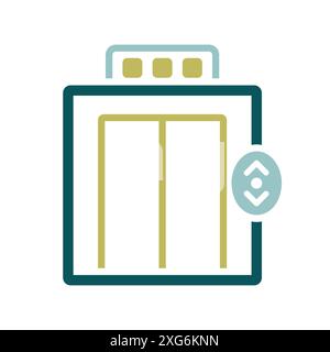 Elevator, lift flat vector isolated icon. Graph symbol for travel and tourism web site and apps design, logo, app, UI Stock Vector