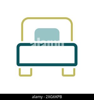 Single bed flat vector isolated icon. Graph symbol for travel and tourism web site and apps design, logo, app, UI Stock Vector