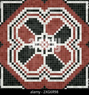 Mosaic tiles  background, seamless vector pattern Stock Vector