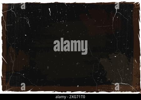 Old worn grunge photo, Vector pattern faded retro photo background, Grain wrinkles texture Stock Vector