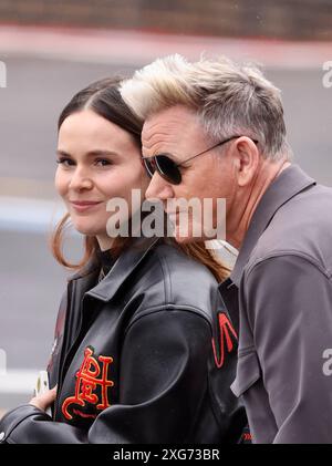 London 7th July 2024  Gordon Ramsay and his daughter Holly Anna boarding helicopter and flying out to watch British Grand Prix Formula 1 Credit: Anfisa Polyushkevych/Alamy Live News Stock Photo