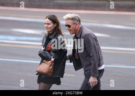 London 7th July 2024  Gordon Ramsay and his daughter Holly Anna boarding helicopter and flying out to watch British Grand Prix Formula 1 Credit: Anfisa Polyushkevych/Alamy Live News Stock Photo