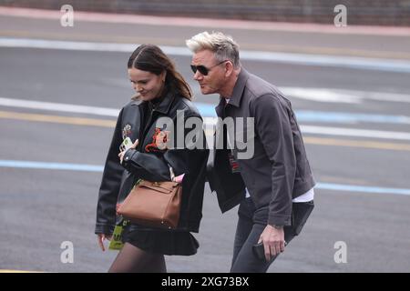 London 7th July 2024  Gordon Ramsay and his daughter Holly Anna boarding helicopter and flying out to watch British Grand Prix Formula 1 Credit: Anfisa Polyushkevych/Alamy Live News Stock Photo