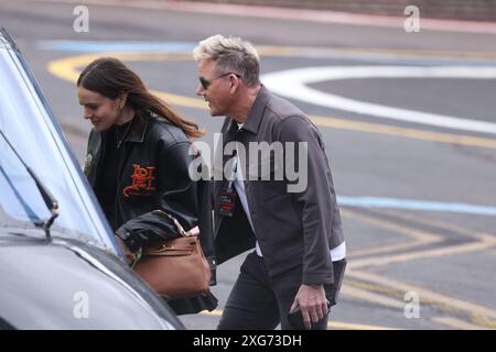 London 7th July 2024  Gordon Ramsay and his daughter Holly Anna boarding helicopter and flying out to watch British Grand Prix Formula 1 Credit: Anfisa Polyushkevych/Alamy Live News Stock Photo