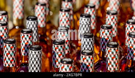 detail image of a group of Wolffer summer in a bottle rose Stock Photo