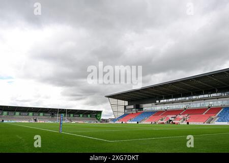 Eccles, UK. 07th July, 2024. A general view of the Salford Community Stadium ahead of the Betfred Super League Round 16 match Salford Red Devils vs Hull FC at Salford Community Stadium, Eccles, United Kingdom, 7th July 2024 (Photo by Cody Froggatt/News Images) in Eccles, United Kingdom on 7/7/2024. (Photo by Cody Froggatt/News Images/Sipa USA) Credit: Sipa USA/Alamy Live News Stock Photo