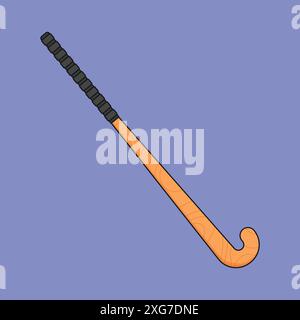 grass hockey stick icon vector. Wooden field hockey vector illustration. hockey stick icon Stock Vector