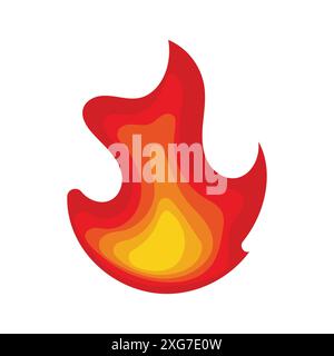 Hot Flames illustration icon. Hot Fire Flame vector. fire flame icon vector Stock Vector
