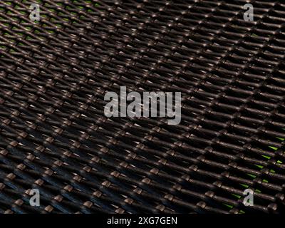 Closeup of black wires shapes and patterns materials Stock Photo