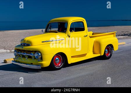 1951 Mercury M-1 Pickup Truck on pavement. Stock Photo