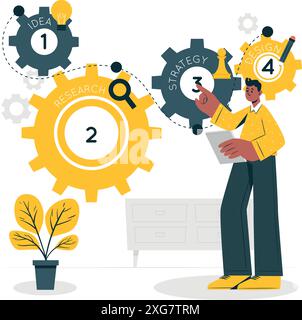 Processing concept illustration Stock Vector
