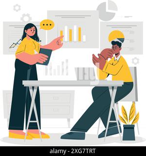 Data report concept illustration Stock Vector