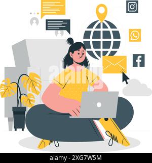 online concept illustration Stock Vector
