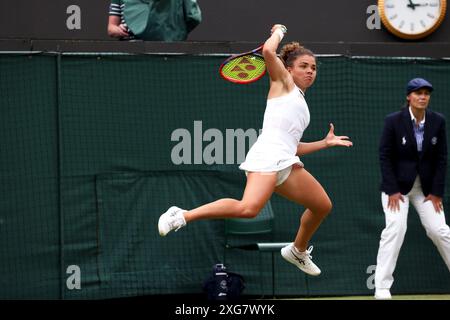 Jasmine Paolini of Italy in action against Liudmila Samsonova of Russia ...