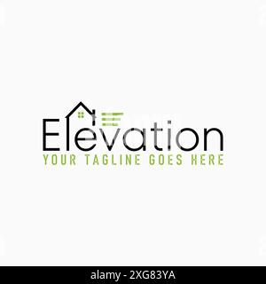 Logo design graphic concept creative abstract premium vector stock text word Elevation line town roof house window Related to typography home property Stock Vector