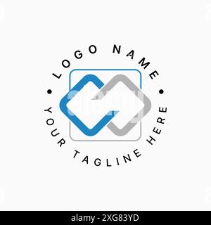 Logo design graphic concept creative premium vector stock initial W or CC font line square connect cutting off Related to monogram typography branding Stock Vector