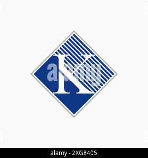 Logo design graphic concept creative abstract premium vector stock initial K serif font cutting off line out. Related to monogram typography law firm Stock Vector