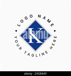 Logo design graphic concept creative abstract premium vector stock initial K serif font line out cutting off. Related to monogram typography law firm Stock Vector