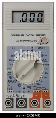 Historic digital multimeter without leads, cut out on white background Stock Photo