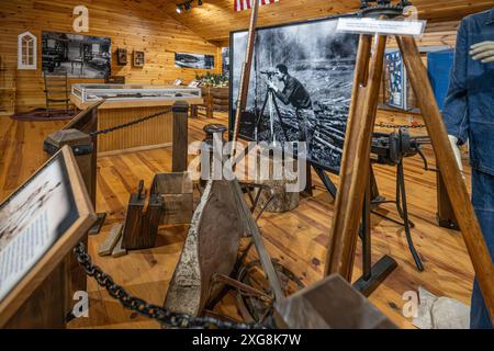 Exhibit at the Civilian Conservation Corps (CCC) Museum at Vogel State Park in Blairsville, Georgia. (USA) Stock Photo