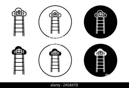 career Ladder icon vector logo set collection for web app ui Stock Vector