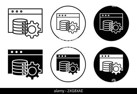 Caching Icon vector logo set collection for web app ui Stock Vector