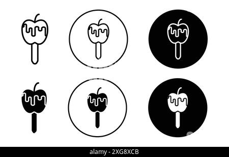 Caramelized apple icon vector logo set collection for web app ui Stock Vector