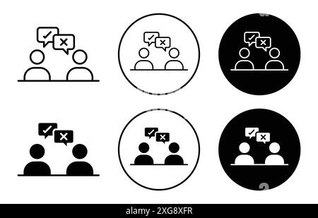 Disagreement icon vector logo set collection for web app ui Stock Vector