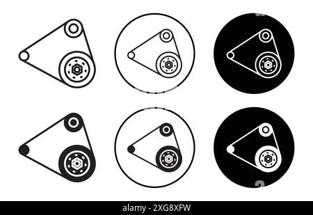 car fan belt icon vector logo set collection for web app ui Stock Vector