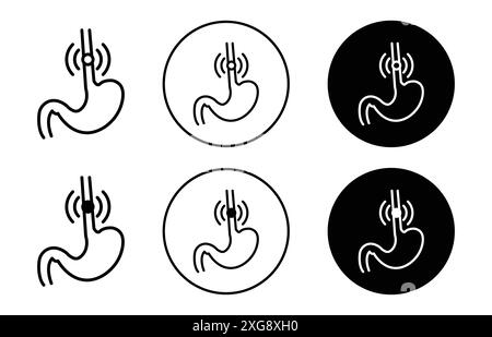 Esophageal cancer icon vector logo set collection for web app ui Stock Vector