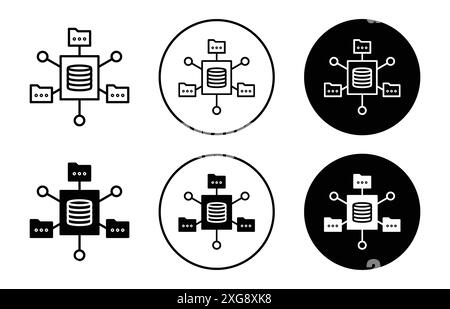 Data architecture icon vector logo set collection for web app ui Stock Vector