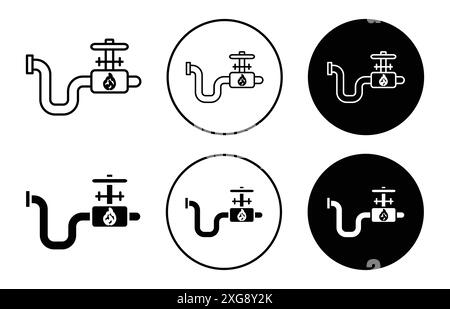 Gas pipe icon vector logo set collection for web app ui Stock Vector