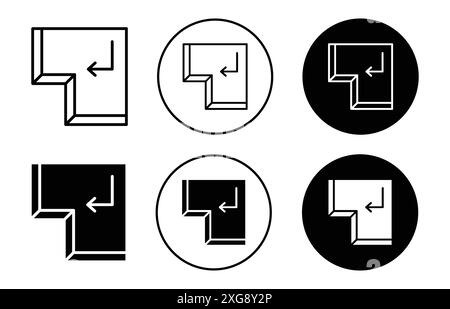 Enter keyboard key icon vector logo set collection for web app ui Stock Vector