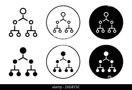 Hierarchical structure icon (2) vector logo set collection for web app ui Stock Vector