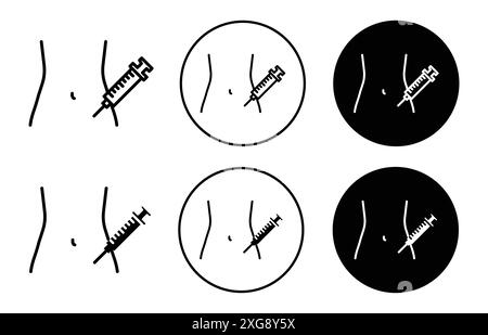 Insulin injecting icon vector logo set collection for web app ui Stock Vector