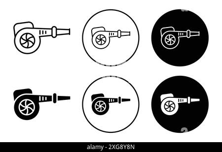 Leaf blower icon vector logo set collection for web app ui Stock Vector