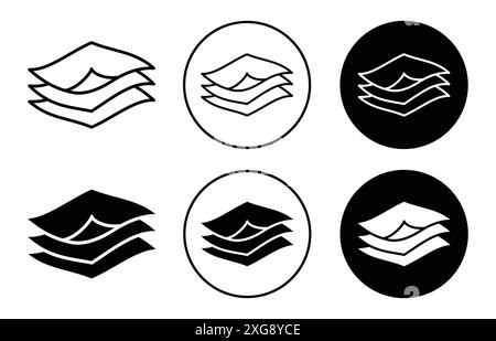 layer of fabric icon vector logo set collection for web app ui Stock Vector