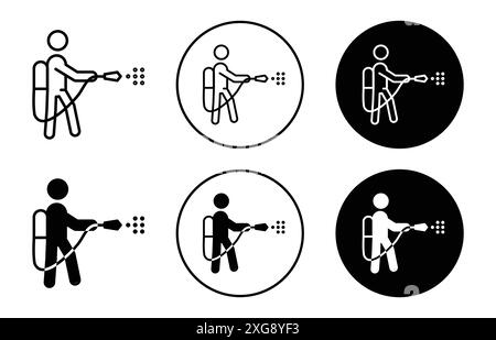 Mite disinfectant man icon vector logo set collection for web app ui Stock Vector