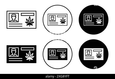 Medical marijuana card icon vector logo set collection for web app ui Stock Vector