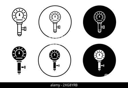 Tire pressure monitoring icon vector logo set collection for web app ui Stock Vector