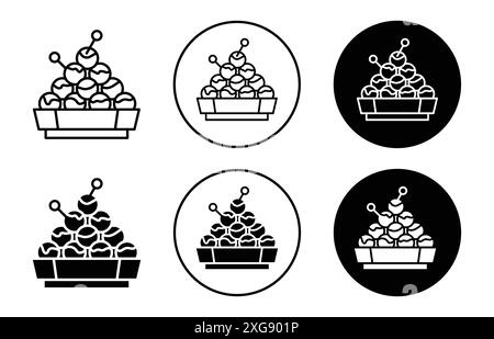 Takoyaki icon vector logo set collection for web app ui Stock Vector