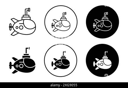 Submarine icon vector logo set collection for web app ui Stock Vector