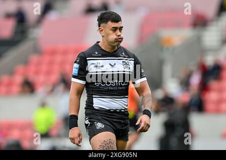 Eccles, UK. 07th July, 2024. Tiaki Chan of Hull FC during the Betfred Super League Round 16 match Salford Red Devils vs Hull FC at Salford Community Stadium, Eccles, United Kingdom, 7th July 2024 (Photo by Cody Froggatt/News Images) in Eccles, United Kingdom on 7/7/2024. (Photo by Cody Froggatt/News Images/Sipa USA) Credit: Sipa USA/Alamy Live News Stock Photo