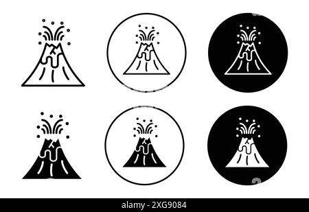 Volcano eruption icon vector logo set collection for web app ui Stock Vector