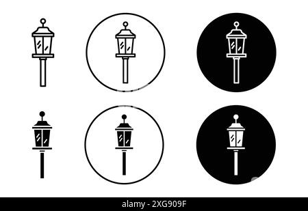 Street lamp icon vector logo set collection for web app ui Stock Vector