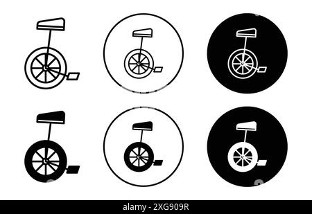 Unicycle icon vector logo set collection for web app ui Stock Vector