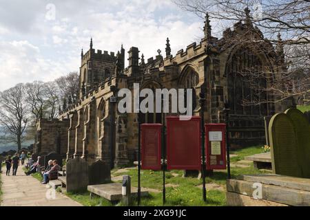 St Nicholas Church building, High Bradfield village, Sheffield England, grade I listed building Peak district national park, place of worship Stock Photo