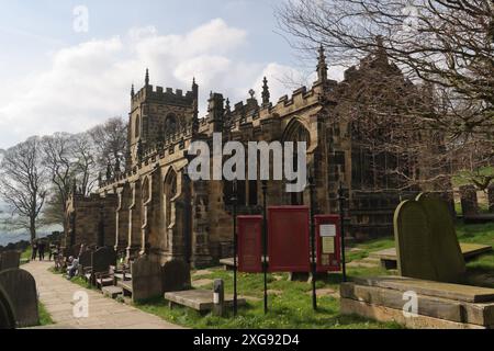 St Nicholas Church building, High Bradfield village, Sheffield England, grade I listed building Peak district national park, place of worship Stock Photo