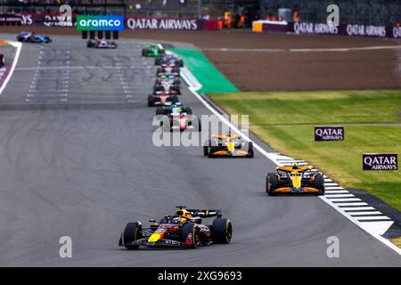 Silverstone, UK. 07th July, 2024. Max Verstappen (NED) - Oracle Red Bull Racing - Red Bull RB20 - Honda RBPT  during the Race on day 4, Sunday july 7, 2024 of the formula 1 qatar airways british grand prix 2024, scheduled to take place at the silverstone circuit from july 5 to july 7, 2024 Credit: Alessio De Marco/Alamy Live News Stock Photo